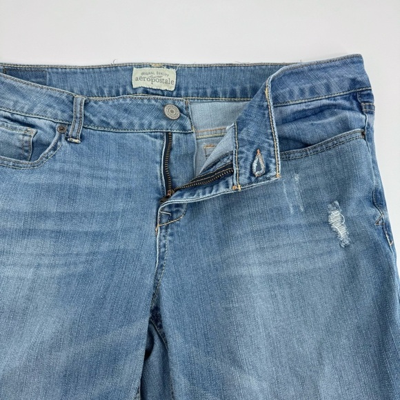 Aeropostale Jeans Women 13/14 Chelsea Bootcut Light Wash Denim Distressed 34x28 - Picture 5 of 11